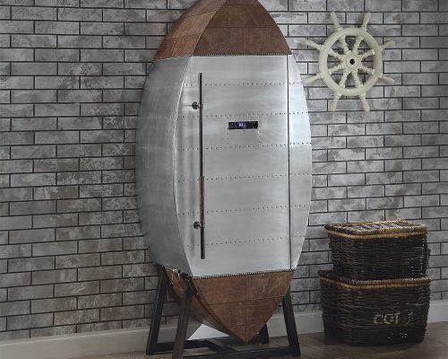 Acme Brancaster Retro Brown Top Grain Leather & Aluminum Wine Cooler