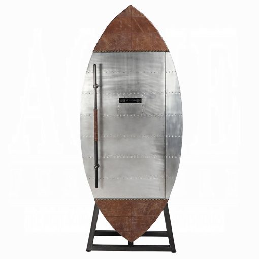 Acme Brancaster Retro Brown Top Grain Leather & Aluminum Wine Cooler - Image 3