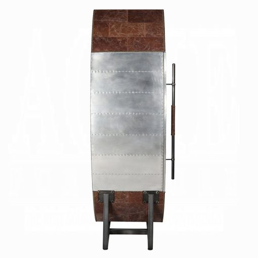 Acme Brancaster Retro Brown Top Grain Leather & Aluminum Wine Cooler - Image 4
