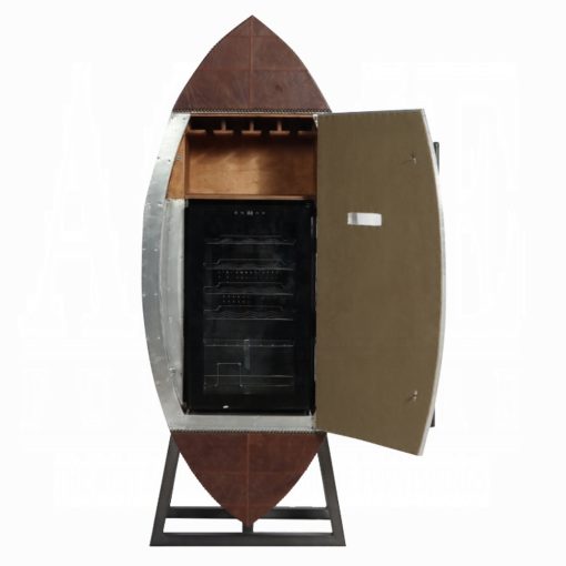 Acme Brancaster Retro Brown Top Grain Leather & Aluminum Wine Cooler - Image 6