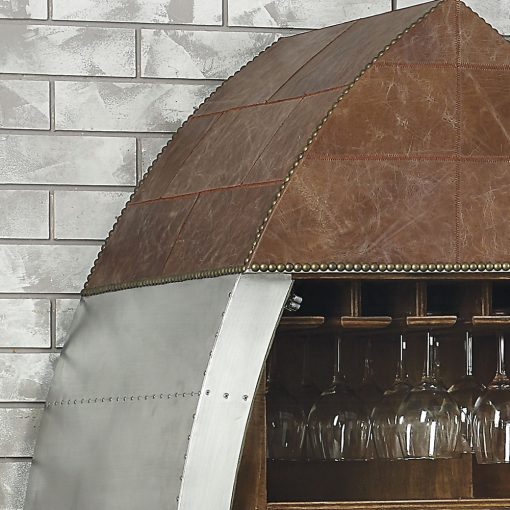 Acme Brancaster Retro Brown Top Grain Leather & Aluminum Wine Cooler - Image 8