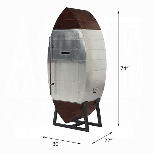 Acme Brancaster Retro Brown Top Grain Leather & Aluminum Wine Cooler - Image 12
