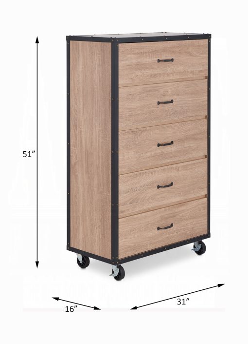 Acme Bemis Weathered Light Oak Chest - Image 6