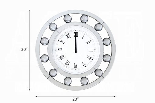 Acme Boffa Mirrored & Geometric Pattern Trim Wall Clock - Image 2