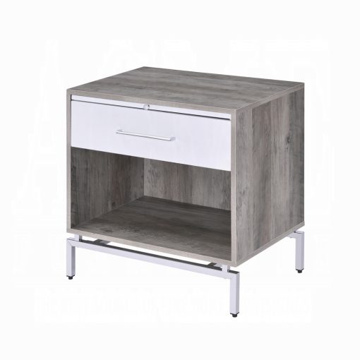 Acme Cistus Weathered Gray Oak & White Accent Table - Image 2