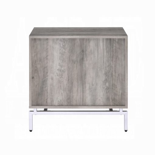 Acme Cistus Weathered Gray Oak & White Accent Table - Image 4