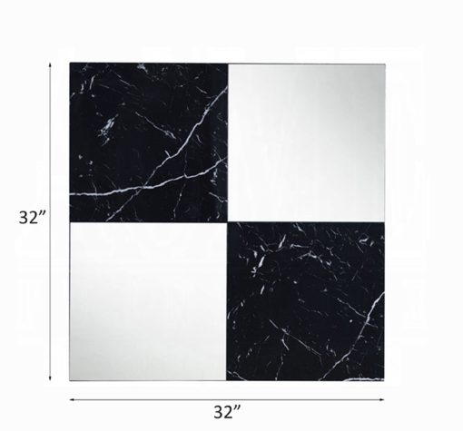 Acme Angwin Mirrored & Faux Marble Top Accent Mirror - Image 4