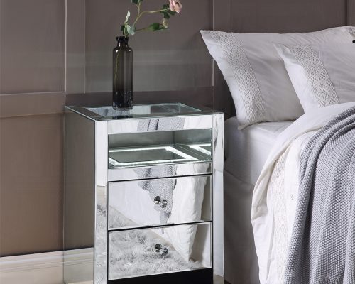 Acme Dominic Mirrored Accent Table with Led