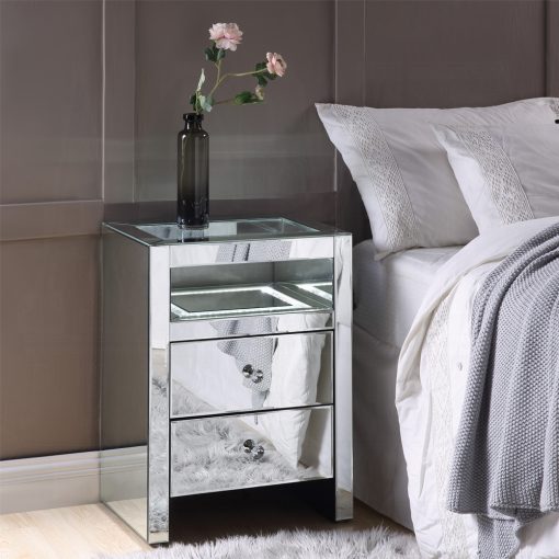 Acme Dominic Mirrored Accent Table with Led