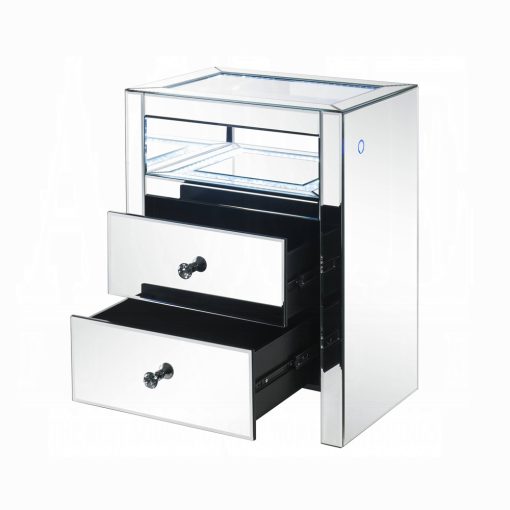 Acme Dominic Mirrored Accent Table with Led - Image 4