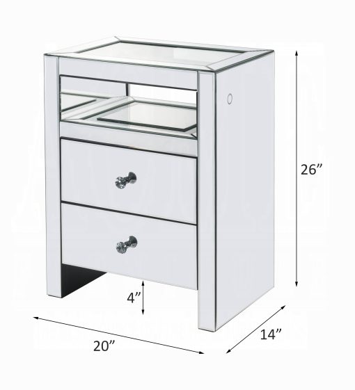 Acme Dominic Mirrored Accent Table with Led - Image 5