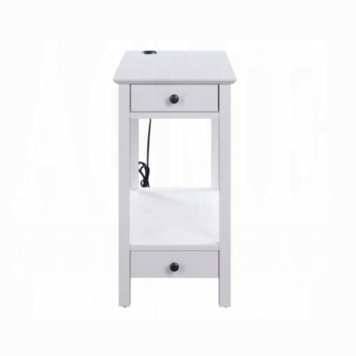 Acme Byzad White Accent Table with USB - Image 3