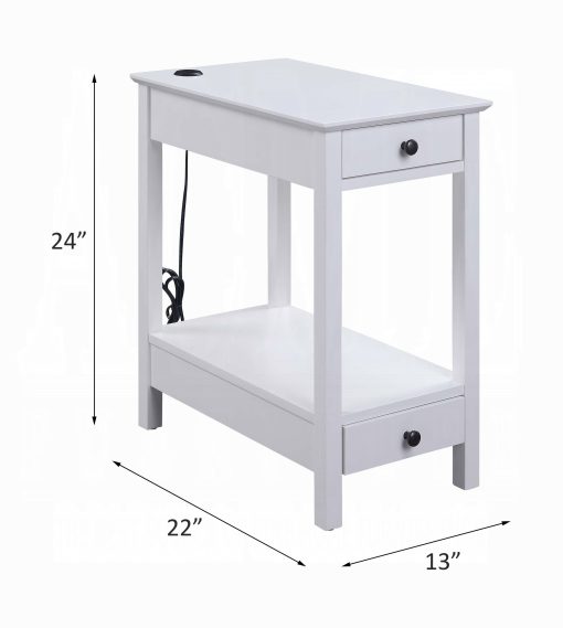Acme Byzad White Accent Table with USB - Image 6