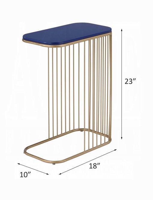 Acme Aviena Blue & Gold Accent Table - Image 4