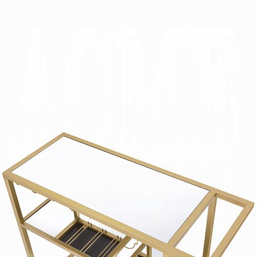 Acme Adamsen Mirrored & Champagne Serving Cart - Image 5