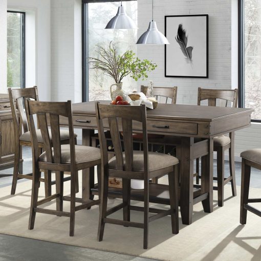 Intercon Whiskey River Gunpowder Grey Slat Stool - Image 2