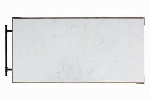 Acme Alforvott Marble Top & Weathered Gray Kitchen Island - Image 4