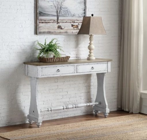 Acme Carminda Antique White Console Table