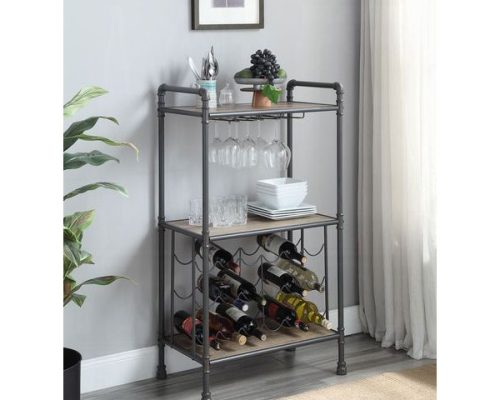 Acme Brantley Antique Oak & Sandy Gray Wine Rack