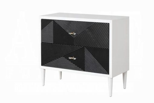Acme Dubni White & Black Accent Table - Image 2