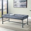 Acme Brantley Gray Velvet & Sandy Gray Bench
