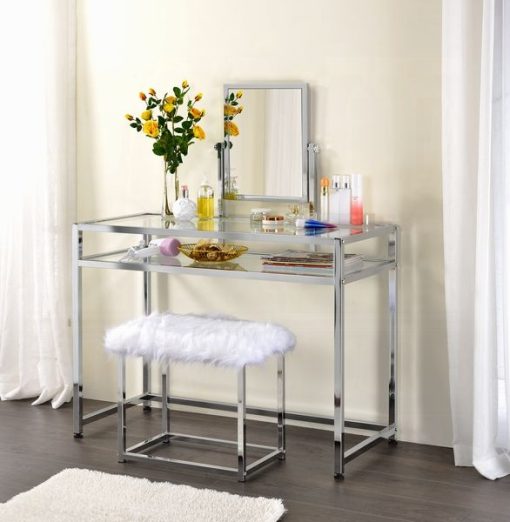 Acme Coleen Chrome Vanity Set