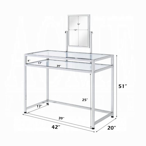 Acme Coleen Chrome Vanity Set - Image 7
