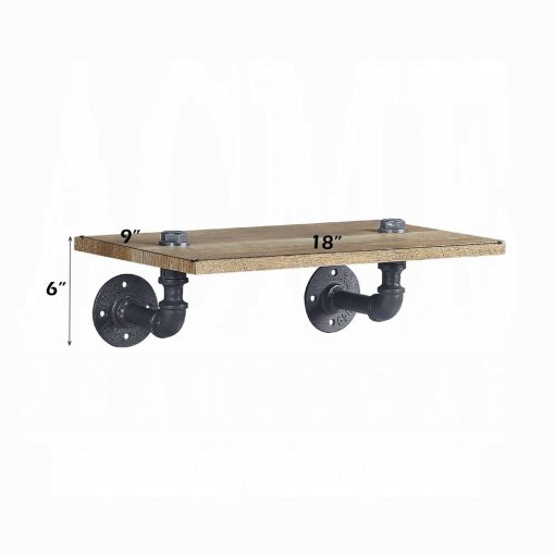 Acme Brantley Oak & Sandy Black Wall Rack - Image 6