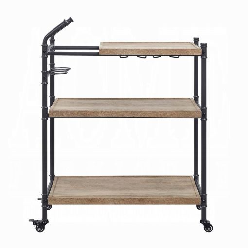 Acme Brantley Oak & Sandy Black Serving Cart - Image 3