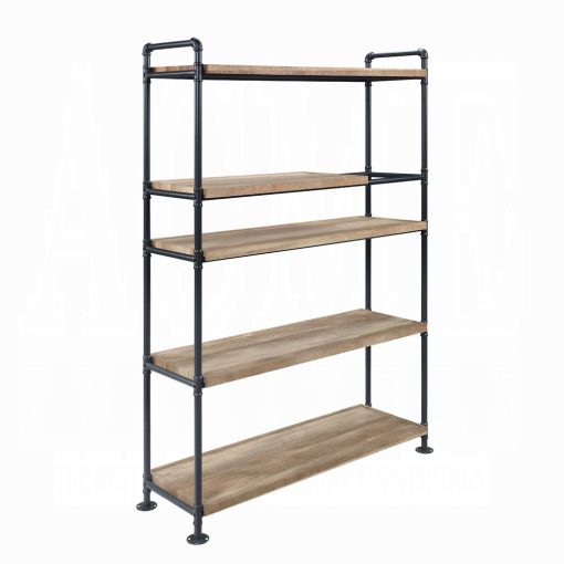 Acme Brantley Oak & Sandy Black Bookshelf - Image 4