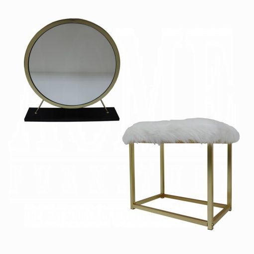 Acme Adao Vanity Mirror & Stool - Image 2
