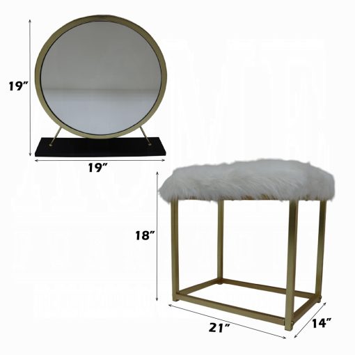 Acme Adao Vanity Mirror & Stool - Image 8