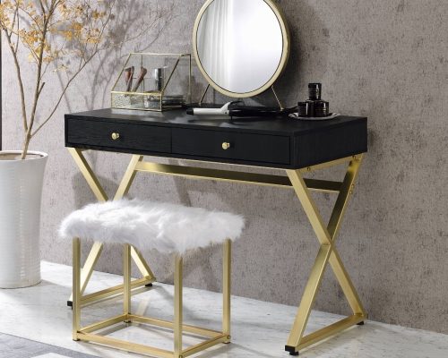 Acme Adao Vanity Mirror & Stool