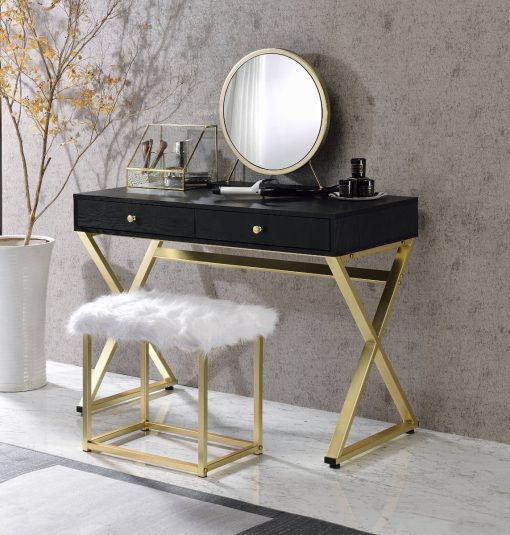 Acme Adao Vanity Mirror & Stool
