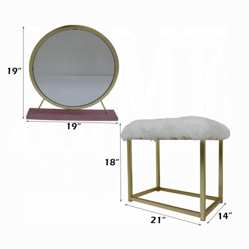 Acme Adao Vanity Mirror & Stool - Image 18