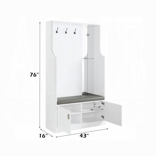 Acme Buck II White High Gloss Hall Tree - Image 6