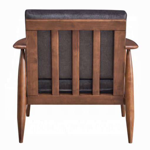 Acme Acme Alisa Charcoal Fabric & Brown Accent Chair - Image 5
