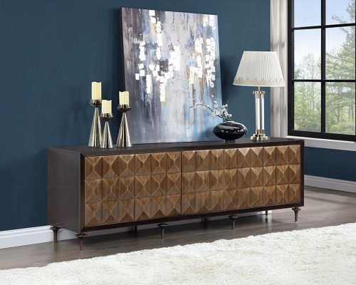 Acme Diya Console Forged Bronze & Espresso Cabinet
