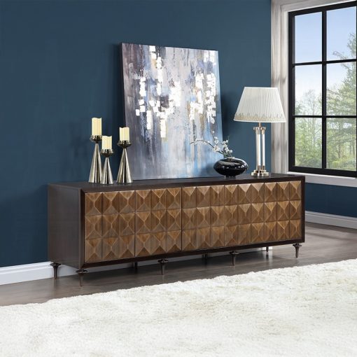 Acme Diya Console Forged Bronze & Espresso Cabinet