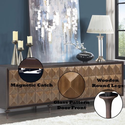 Acme Diya Console Forged Bronze & Espresso Cabinet - Image 8