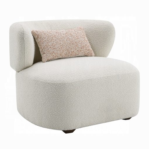Acme Darius Beige Boucle Accent Chair with Pillow - Image 4