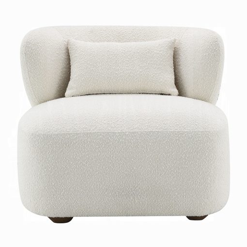 Acme Darius Beige Boucle Accent Chair with Pillow - Image 5