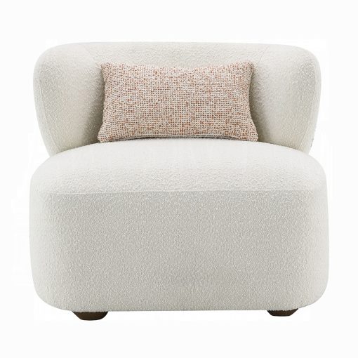 Acme Darius Beige Boucle Accent Chair with Pillow - Image 6