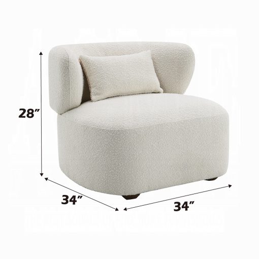 Acme Darius Beige Boucle Accent Chair with Pillow - Image 9