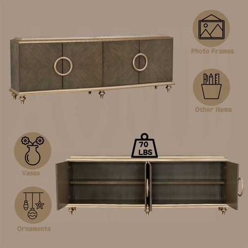 Acme Ashtin Brown Console Cabinet - Image 7