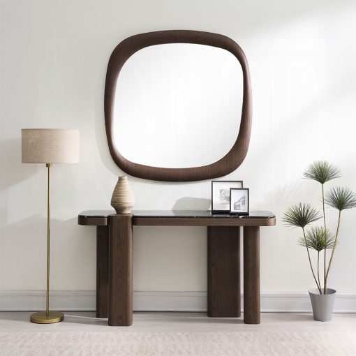 Acme Dana Faux Marble Top, Black & Dark Walnut Console Table - Image 7