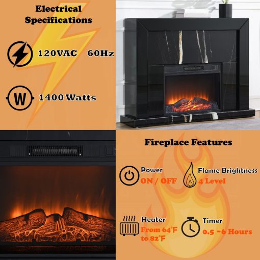 Acme Drisana Black Mirrored Fireplace - Image 7