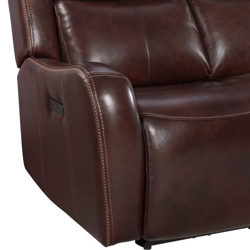 Intercon Wainwright Dual-Power Sofa | Reddish Brown - Image 4