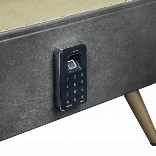 Acme Doris Gray Top Grain Leather Nightstand with USB & Electric Lock - Image 7