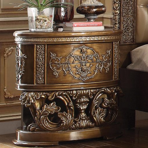 Acme Constantine Brown & Gold Nightstand